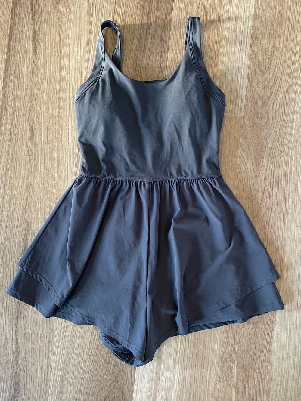 FLX Women's S Solid Black Lowback Layered Athleisure Romper One-Piece Size Small